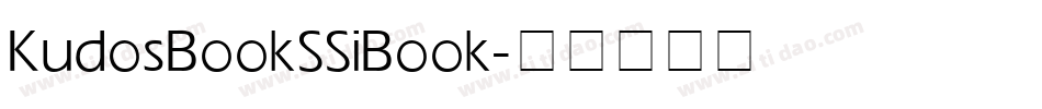 Kudos Book SSi Book字体转换